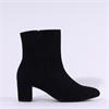 Gabor Dial Block Heel Ankle Boot - Black Suede