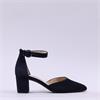 Gabor Gala Ankle Strap Block Heel Court - Navy Suede