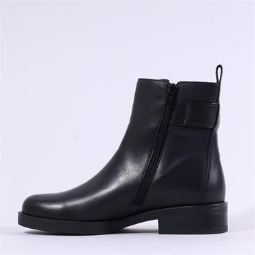 Gabor Host Gusset Strap Ankle Boot - Black Leather