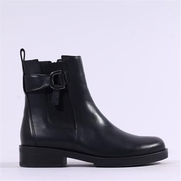Gabor Host Gusset Strap Ankle Boot - Black Leather