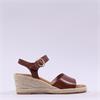 Gabor Monica Espadrille Wedge Sandal - Brown Leather
