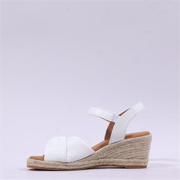 Gabor Moon Cross Espadrille Wedge Sandal - White Leather