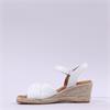 Gabor Moon Cross Espadrille Wedge Sandal - White Leather