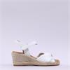 Gabor Moon Cross Espadrille Wedge Sandal - White Leather