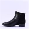 Gabor Breck Suede Heel Flat Ankle Boot - Black Combi