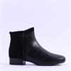 Gabor Breck Suede Heel Flat Ankle Boot - Black Combi
