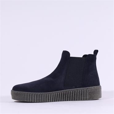 Gabor Platform Ankle Boot Gusset Lourdes - Navy Suede