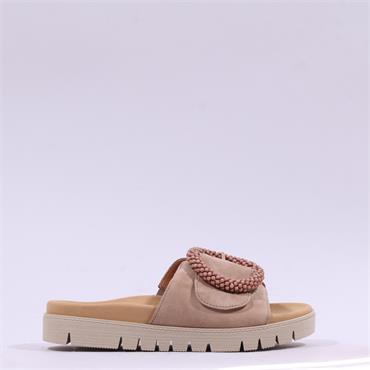 Gabor Everly Beaded Ring Velcro Mule - Sand
