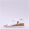 Gabor Rich Cross Low Wedge Cork Sandal - White Leather