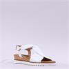 Gabor Rich Cross Low Wedge Cork Sandal - White Leather