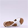 Gabor Rich Cross Low Wedge Cork Sandal - White Leather