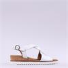 Gabor Rich Cross Low Wedge Cork Sandal - White Leather