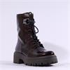 Gabor Merry Chunky Laced D Ring Boot - Dark Brown Patent