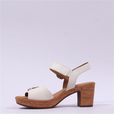 Gabor Fantastica Cork Block Heel Sandal - Latte Leather