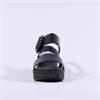 Gabor Drama Wedge Ring Buckle Sandal - Black Leather