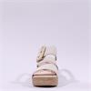 Gabor Lapel Square Buckle Wedge Sandal - Off White Suede