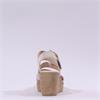 Gabor Lapel Square Buckle Wedge Sandal - Off White Suede