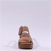 Gabor Lapel Square Buckle Wedge Sandal - Peanut Suede