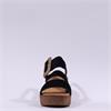 Gabor Lapel Square Buckle Wedge Sandal - Black Suede