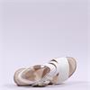 Gabor Lapel Square Buckle Wedge Sandal - Latte Leather