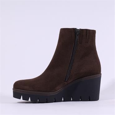 Gabor Utopia Platform Wedge Boot - Brown Suede