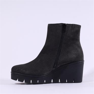 Gabor Utopia Platform Wedge Boot - Dark Grey Sde