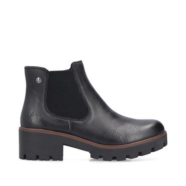 Rieker Platform Gusset Ankle Boot - Black