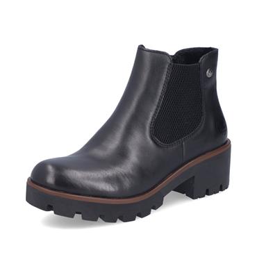 Rieker Platform Gusset Ankle Boot - Black