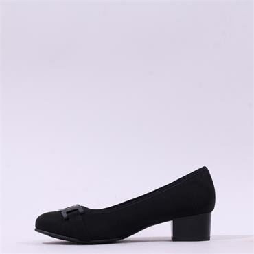 Jana Zatora Block Heel Link Court Shoe - Black