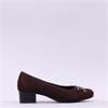 Jana Zatora Block Heel Link Court Shoe - Mocca