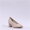 Jana Nebu Block Heel Court Shoe - Beige Metallic