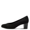 Jana Abura Diamante Band Court Shoe - Black Suede