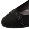 Jana Abura Diamante Band Court Shoe - Black Suede