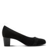 Jana Abura Diamante Band Court Shoe - Black Suede