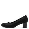 Jana Abura Block Heel Court Shoe - Black Shimmer