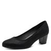 Jana Abura Block Heel Court Shoe - Black Shimmer