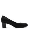 Jana Abura Block Heel Court Shoe - Black Shimmer