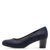 Jana Abura Block Heel Court Shoe - Navy Shimmer