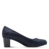 Jana Abura Block Heel Court Shoe - Navy Shimmer