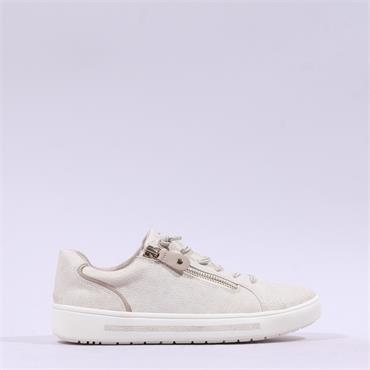 Jana Sitane Elasticated Lace Trainer - Beige Metallic