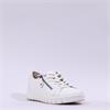 Jana Luna Bungee Lace Side Zip Trainer - White Leather