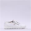 Jana Luna Bungee Lace Side Zip Trainer - White Leather