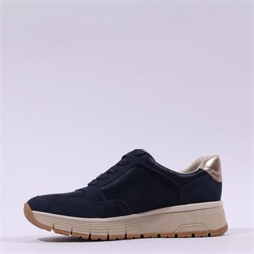 Jana Kalo Laced Side Zip Trainer - Navy