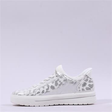 Jana Steptane Easy On Slip On Shoe - White Leopard Combi