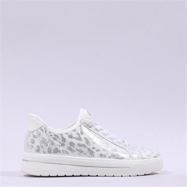 Jana Steptane Easy On Slip On Shoe - White Leopard Combi