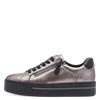 Jana Laced Platform Trainer Side Zip - Pewter Black