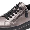 Jana Laced Platform Trainer Side Zip - Pewter Black