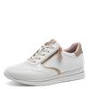 Jana Laced Shoe With Side Zip - White Rose Gold