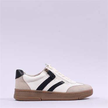 Jana Zango Gum Sole Twin Stripe Trainer - Beige Combi