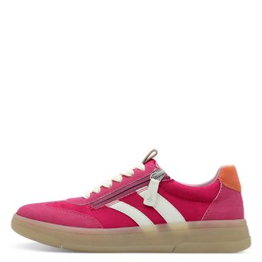 Jana Zango Gum Sole Twin Stripe Trainer - Fuchsia Combi